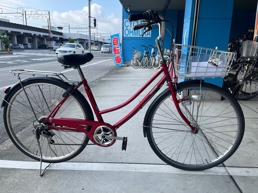 【完売御礼】【10/31まで決算セール¥3000値引中】【大人用】整備済中古自転車 CBA 27型トラッドライン 赤色 <自転車のオオムラ 静岡店>