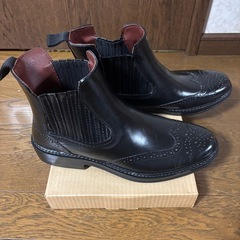 COMME CA ISM　黒 レザー サイドゴアブーツの画像