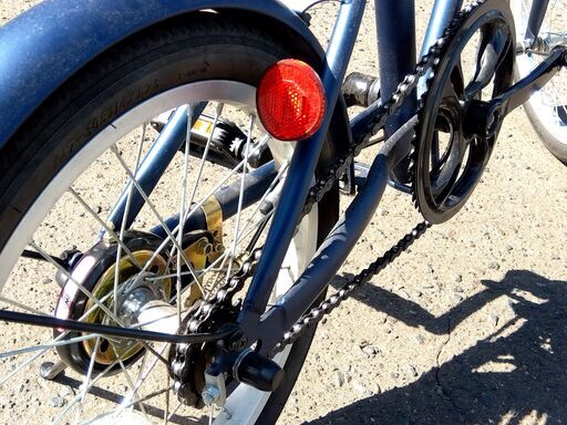 16インチ 折りたたみ自転車 ブルー/青系 ライト・スマホホルダー付き コンパクト 自転車 変速無し カギ無し 折り畳み自転車 通勤 通学 札幌市 中央区 南12条