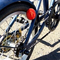 16インチ 折りたたみ自転車 ブルー/青 変速無し 鍵無し コンパクト 折り畳み ライト・スマホスタンド付き 札幌市 中央区 南12条の画像