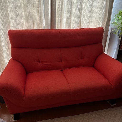 朱色？オレンジ色？ソファー　美品⭐️