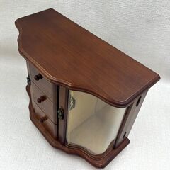 【B230】木製/オルゴール付き/ジュエリーBOX/アンティーク/レトロ/小物入れ/アクセサリーケース/中古の画像