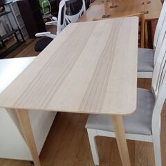 ★リユースのサカイつくば店★TK6556 IKEA ダイニングテーブルセット ホワイト H75×D78×W140 クリーニング済みの画像