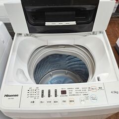 リサイクルショップどりーむ天保山店　No.4243　洗濯機　ハイセンス　2017年製　容量4.5㎏　※外置きで使用していた為、ボディ劣化してます(´;ω;｀)の画像