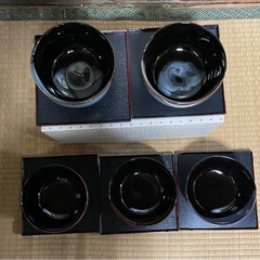陶器のどんぶり5皿 セット 箱付の画像