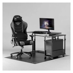 Bauhutte バウヒュッテ デスクごとチェアマット 幅1300×奥行1600×厚さ1.5mm/ブラック BCM-160BK (2448275)の画像
