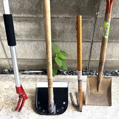 【B231】高枝切りバサミ/剪定バサミ/クワ/鍬 /熊手/ジャベルなど/6本セット/工具/園芸/農具/農機具/庭/農作業/農業の画像