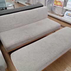 ★リユースのサカイつくば店★TK6560  ダイニングベンチセット グレー H68×D57～97×W120 クリーニング済みの画像