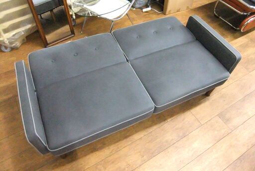 アイリスオーヤマ ソファベッド 幅169cm グレー 2人掛け 3人掛け ソファーベッド シンプルスタイル リクライニングソファ 家具 札幌市 厚別区