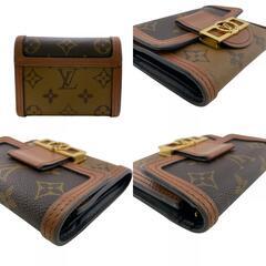 ルイヴィトン LOUIS VUITTON 三つ折り財布 モノグラムリバース ポルトフォイユドーフィーヌコンパクト コンパクトウォレット M68725 ブラウンの画像