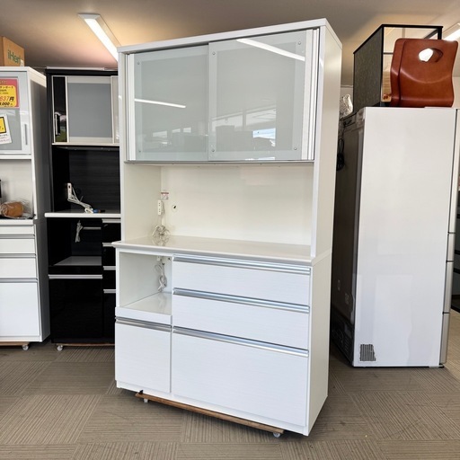 値下げ☆定価10万円　松田家具　120センチ　食器棚 送料込】松田家具 120 キッチンボード 食器棚