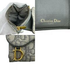 クリスチャンディオール Christian Dior 三つ折り財布 オブリーク サドル コンパクトウォレット ブルー系の画像