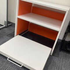 美品　収納　ワゴン　レール付き　ラック　棚　おしゃれ　オフィス　リビング　キッチン　ダイニングの画像