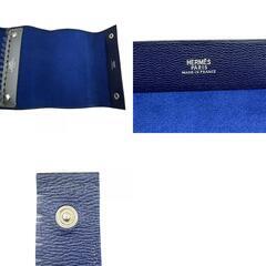 エルメス HERMES 手帳カバー メモ帳  ロールノート シルバー金具 ネイビーの画像