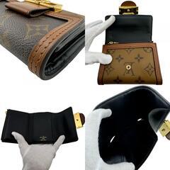 ルイヴィトン LOUIS VUITTON 三つ折り財布 モノグラムリバース ポルトフォイユドーフィーヌコンパクト フラップ M68725 ブラウンの画像