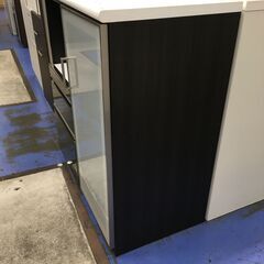 ★リユースのサカイ横浜南店★YM1157 NITORI レンジ台 ブラック/ホワイト W91×D51×H101 クリーニング済みの画像