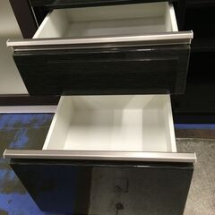 ★リユースのサカイ横浜南店★YM1157 NITORI レンジ台 ブラック/ホワイト W91×D51×H101 クリーニング済みの画像