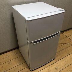 美品 Haier ハイアール 85L 2ドア冷凍冷蔵庫 BR-85A ホワイト 2021年製 右開き 上冷凍室 コンパクト　動作確認済み　【糸島市内 送料無料】250916-8の画像