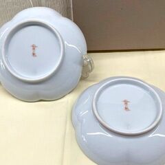 深川製磁　寿赤絵　睦皿揃の画像
