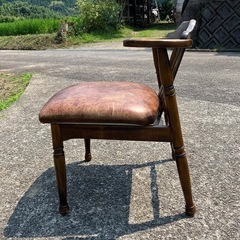飛騨家具　ビンテージレザーチェアの画像