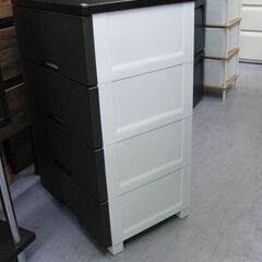 4段プラチェスト 木天板付き 黒 幅55×奥行41×高さ85cm プラケース 収納 タンス 札幌 手稲 の画像
