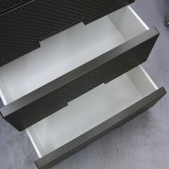 4段プラチェスト 木天板付き 黒 幅55×奥行41×高さ85cm プラケース 収納 タンス 札幌 手稲 の画像