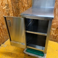 a(7496) ステンレス キャビネット作業台 扉付き W450D600H800 BG150 業務用 厨房用品 飲食店 作業台 直接お引き取り歓迎 大阪の画像