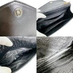オーストリッチ  ハンドバッグ ブラック  ostrich 一本手 ゴールド金具 クラッチバッグの画像