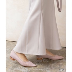 RANDA ランダ シースルークリアヒールパンプス  ピンク 25cm の画像