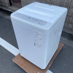 f●■【2025年製/美品】Panasonicパナソニック・全自動洗濯機5kg【NA-F5B3】ライトグレー・ビッグウェーブ洗浄の画像