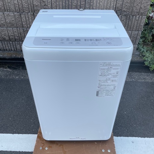 f●■【2025年製/美品】Panasonicパナソニック・全自動洗濯機5kg【NA-F5B3】ライトグレー・ビッグウェーブ洗浄