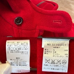 未使用オールドイングランドメンズダッフルコート男性用紳士アウターレッド赤色レディースユニセックス男女兼用製品タグ付き高級ブランドの画像