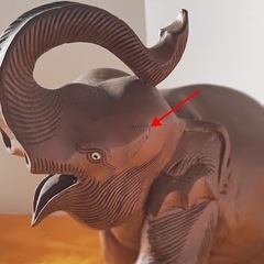 木彫りの象　アンティーク置物　の画像