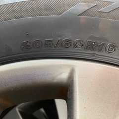 アルミホイール付タイヤセット 205/60R16 トヨタ純正ナット付【3本使用可】の画像