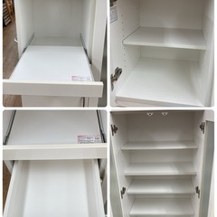 S113 ⭐ NITORI ニトリ ガラス扉キッチン台 食器棚 幅100cm USEDの画像