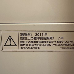 〈決まりました〉洗濯機お譲りします！9/24〜27の間で受け取りに来てくれる方限定！の画像