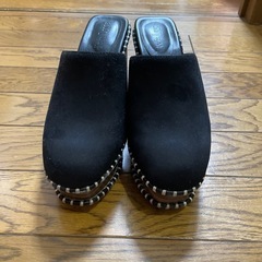 スエード厚底靴の画像