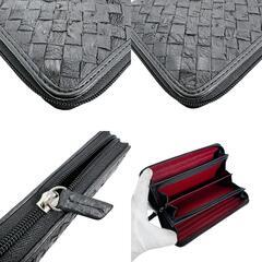 オーストリッチ 0766MH 長財布 ブラック  ostrich メッシュ ラウンドファスナーの画像