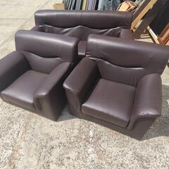 ソファ 応接家具 役員家具 4人掛け 3人掛け フェイクレザーの画像