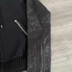 クロムハーツ CHROME HEARTS セメタリー クロスパッチ レザー ジップフーディーの画像
