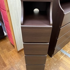 激安大特価!! 4段×2 木製 チェスト 棚付き の画像