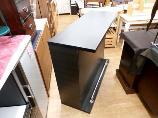 バーカウンター 幅120㎝ ダイニング家具 カウンターテーブル 収納付き ダークブラウン 西岡店
