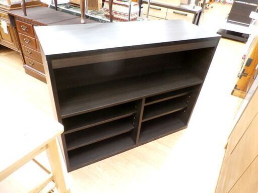 バーカウンター 幅120㎝ ダイニング家具 カウンターテーブル 収納付き ダークブラウン 西岡店