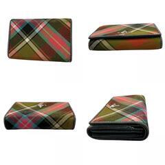186000 現状品 Vivienne Westwood ヴィヴィアンウエストウッド 財布　オーブチェック 2232 NAPNER  チェック柄　イエロー　レッド　グリーン レディース [1000023064682]の画像