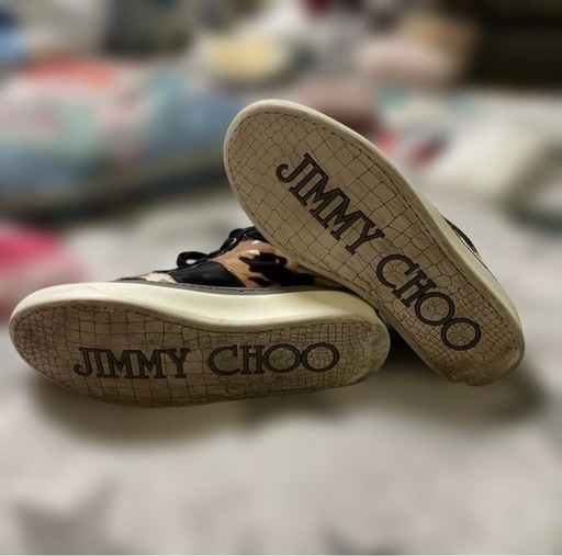 Jimmy Choo ハラコ エナメル レザー ハイカット スニーカー レオパード/ヒョウ柄 ジミーチュウ
