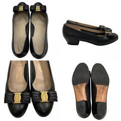 186005 現状品 Salvatore Ferragamo サルヴァトーレフェラガモ  Salvatore Ferragamo  パンプス 23.5 ブラック レディース [1000023933704]の画像