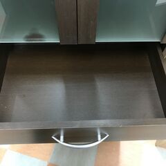 【ジャングルジャングル石川金沢店】  食器棚 木目調/茶 W112×D40×H179 クリーニング済み												の画像