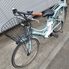 【美品】YAMAHA ヤマハ 電動アシスト自転車 PAS Ami PM26A バッテリー8.7Ah2個 26インチ パス アミ 3段変速 電動自転車 シアンブルー 充電器あり 譲渡証明書の画像
