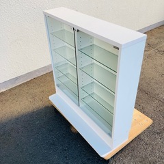 ガラス コレクションケース　ロータイプ　浅型 WH ガラスショーケースの画像