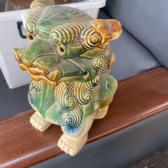 リサイクルショップどりーむ荒田店　No4625 シーサー　置物　高さ２５ｃｍの画像